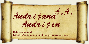 Andrijana Andrijin vizit kartica